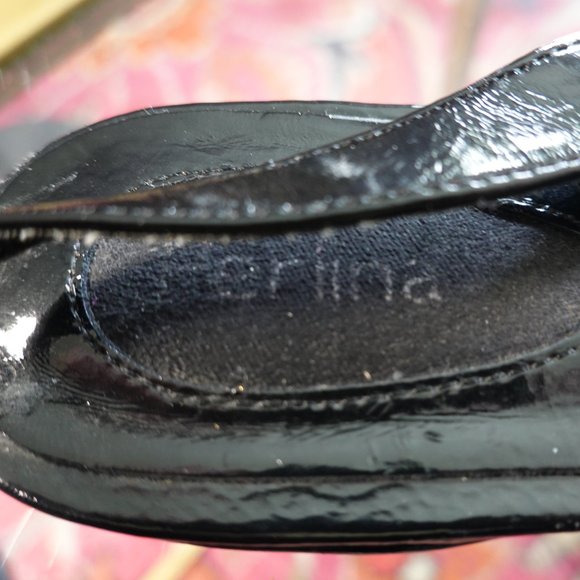 Perlina Black Patent Slingback Flats Size 8.5M (New/Never Worn) - Picture 7 of 16